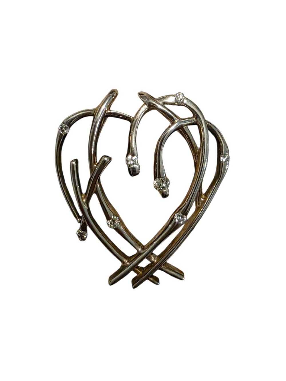 Silver & Diamond Heart Pendant